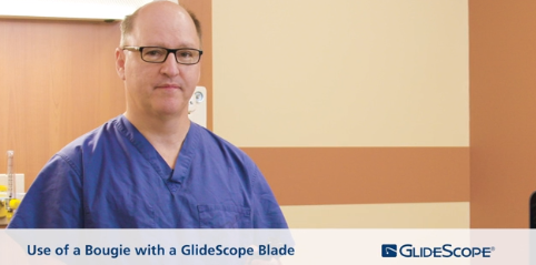 Use of a Bougie with a GlideScope Blade video